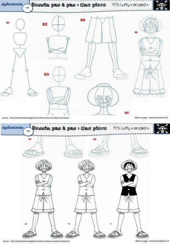 74 idées & tutos pour apprendre à dessiner One Piece 65