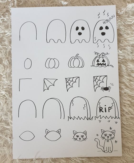 32 idées de dessins de citrouilles d'halloween 12