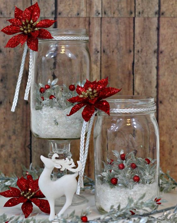 29 top idées de centres de table de Noël en verre 12