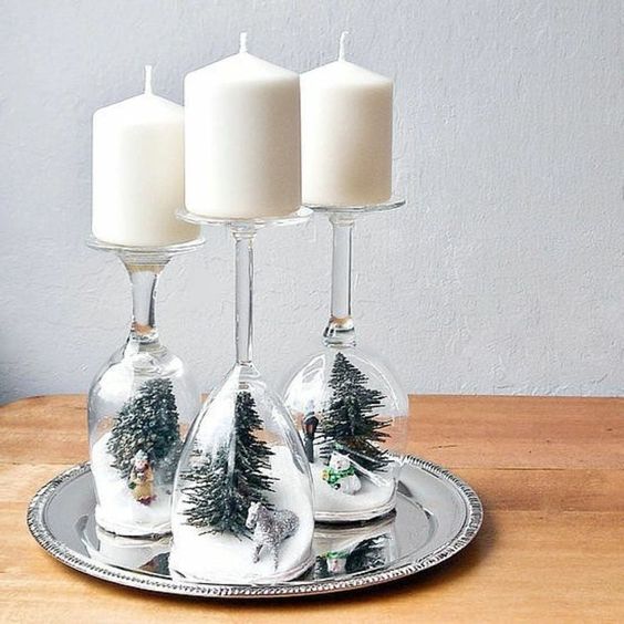 29 top idées de centres de table de Noël en verre 4