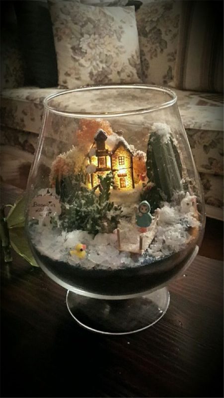 29 top idées de centres de table de Noël en verre 13