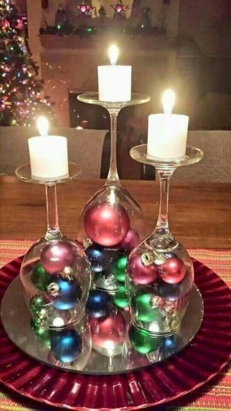 29 top idées de centres de table de Noël en verre 2