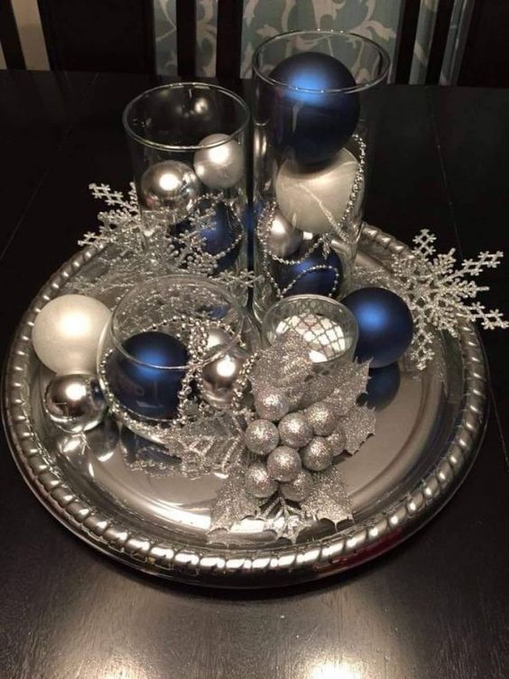 29 top idées de centres de table de Noël en verre 5