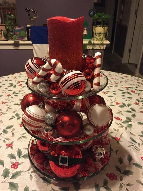 29 top idées de centres de table de Noël en verre 18