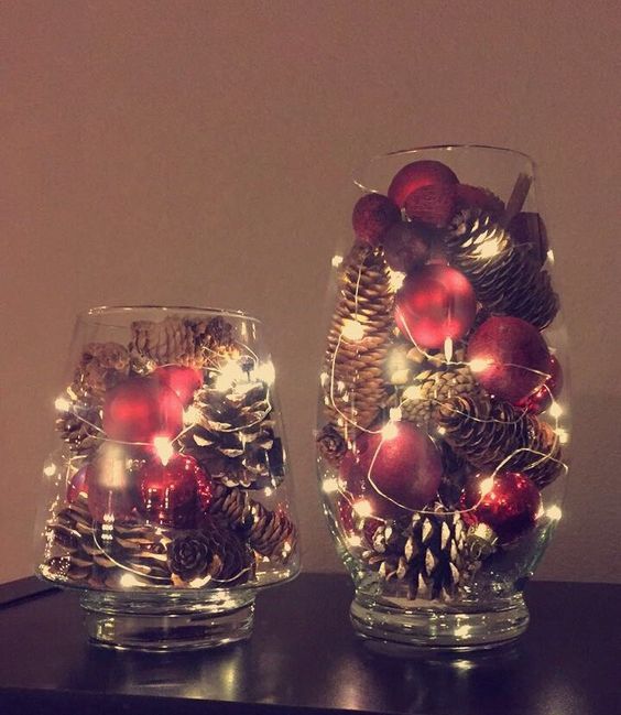 29 top idées de centres de table de Noël en verre 21