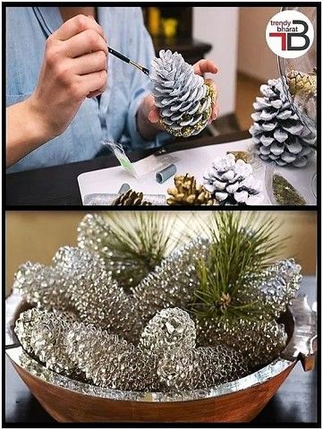 54 décos de Noël avec des pommes de pins 49