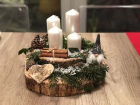 29 Centres de tables de Noël à faire avec des rondins de bois 23