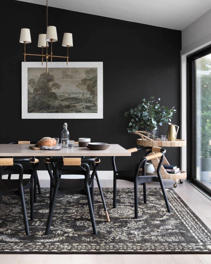 21 idées de décorations d'intérieur en noir et bois 15