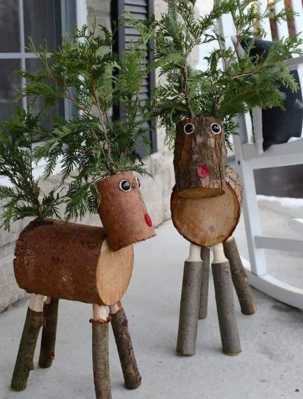 26 Déco de Noël à faire à partir de buches de bois 18