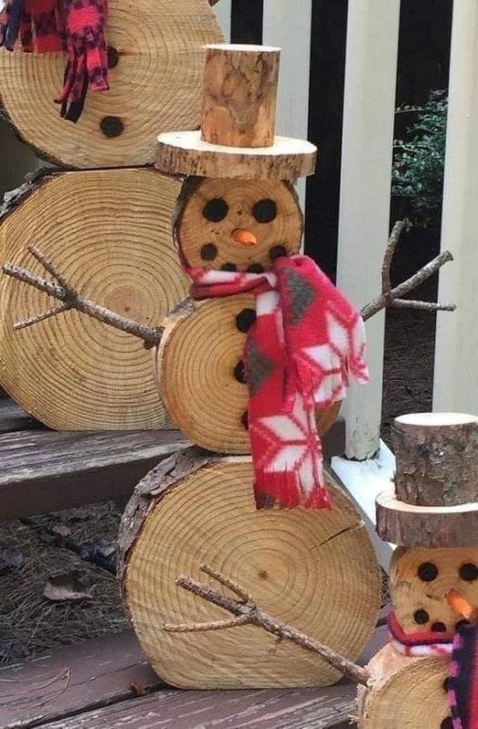 26 Déco de Noël à faire à partir de buches de bois 20