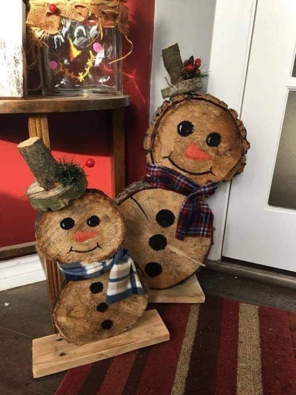 26 Déco de Noël à faire à partir de buches de bois 3