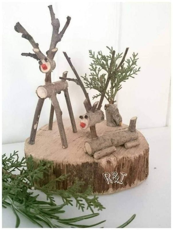 26 Déco de Noël à faire à partir de buches de bois 21