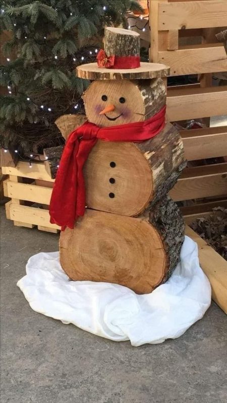 26 Déco de Noël à faire à partir de buches de bois 24