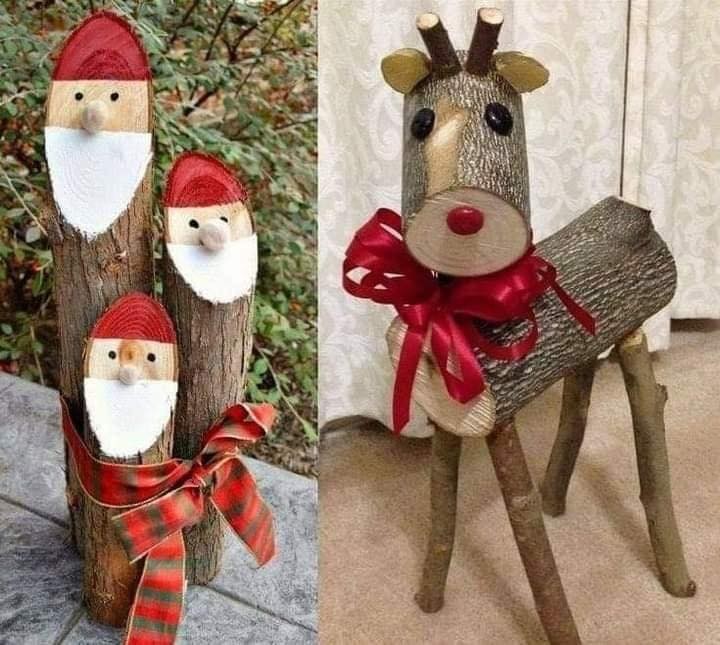 26 Déco de Noël à faire à partir de buches de bois 7