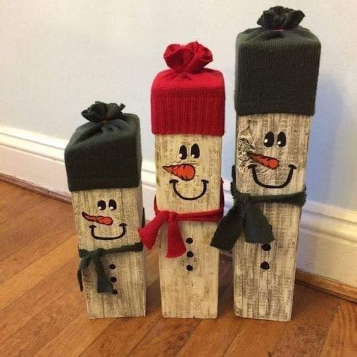 26 Déco de Noël à faire à partir de buches de bois 1