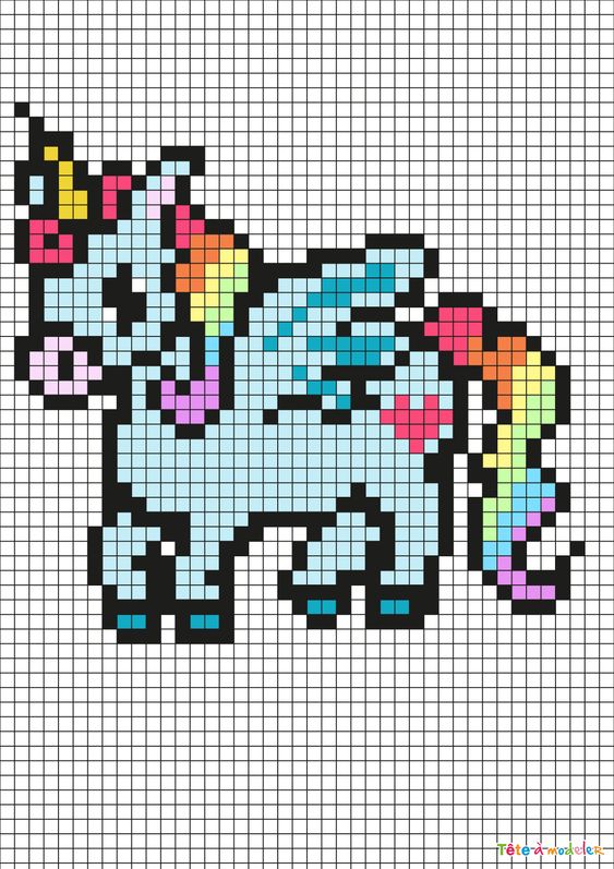 50 Top Idées de Pixel Art Licorne 44