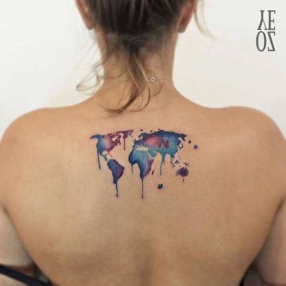 50 top idées de tatouages mappemonde 46