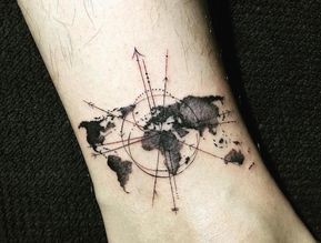 50 top idées de tatouages mappemonde 47