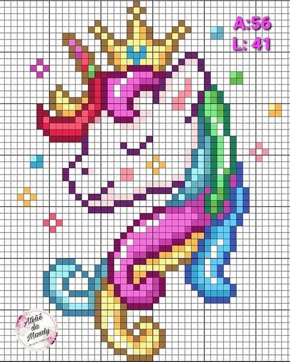 50 Top Idées de Pixel Art Licorne 5