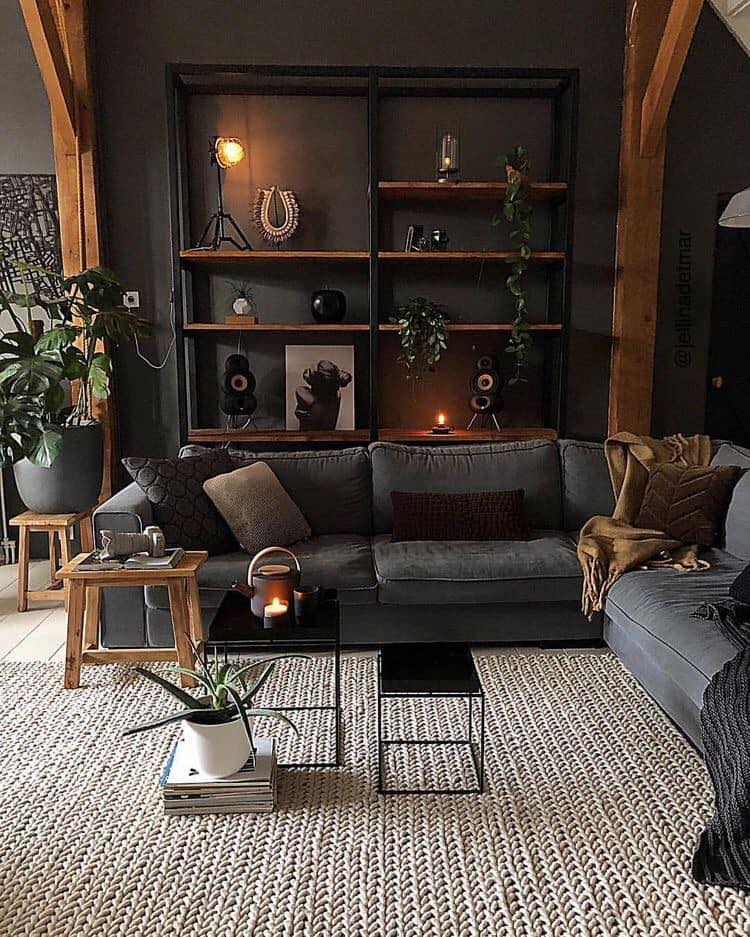 21 idées de décorations d'intérieur en noir et bois 10