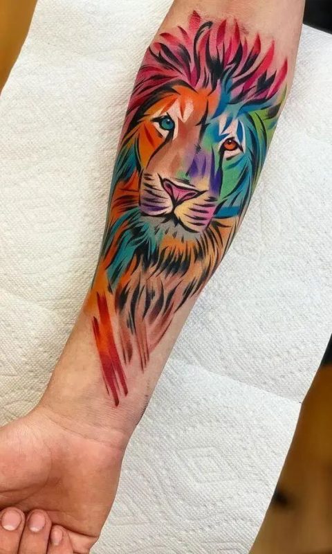 36 idées de tatouages têtes de lion et leurs significations 25