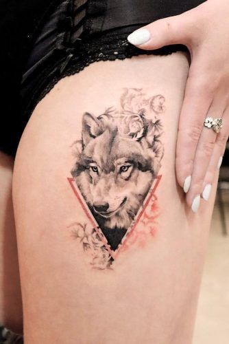 Les 100 plus beaux tatouages loup pour femme 34