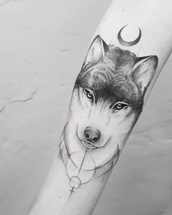 Les 100 plus beaux tatouages loup pour femme 90