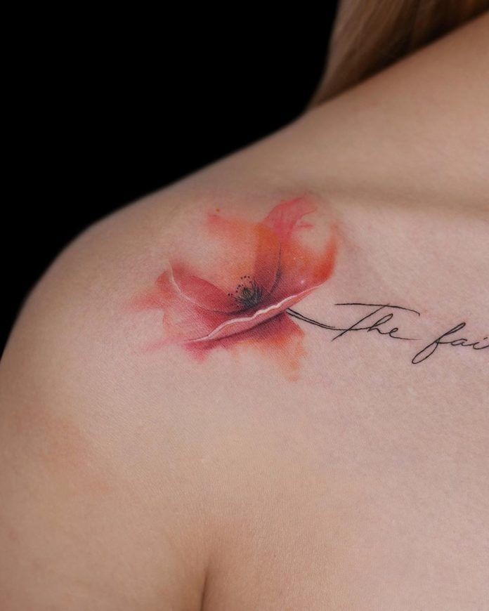 Les 50 plus beaux tatouages coquelicot 18