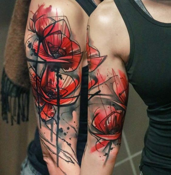 Les 50 plus beaux tatouages coquelicot 3