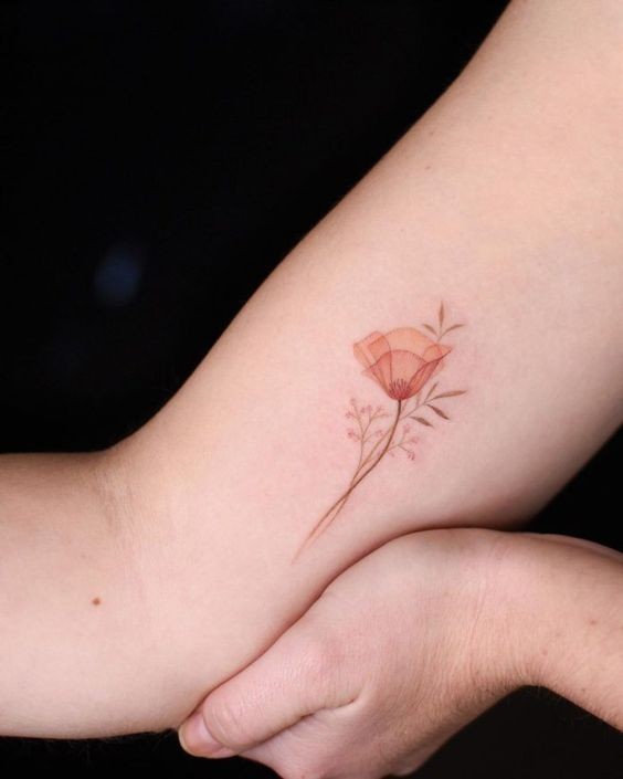 Les 50 plus beaux tatouages coquelicot 4