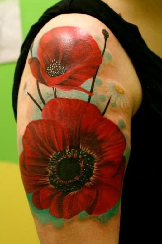 Les 50 plus beaux tatouages coquelicot 49