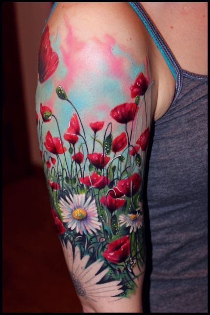 Les 50 plus beaux tatouages coquelicot 50