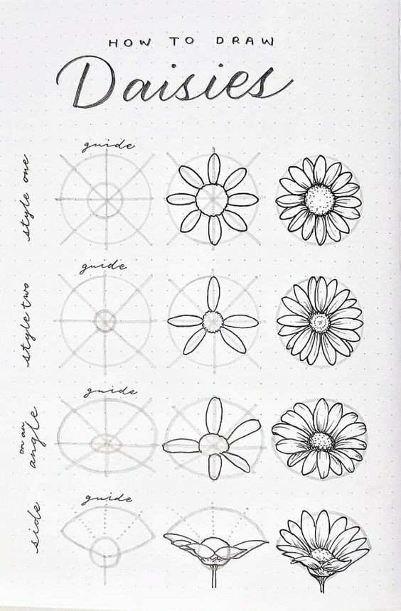 50 idées & tutos de dessins de fleurs 39