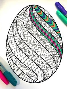 38 Idées d'œufs de Pâques à dessiner & à colorier 1