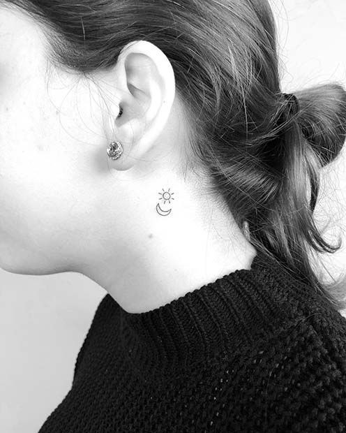 100 Tatouages derrière l'oreille mignons pour femme 6