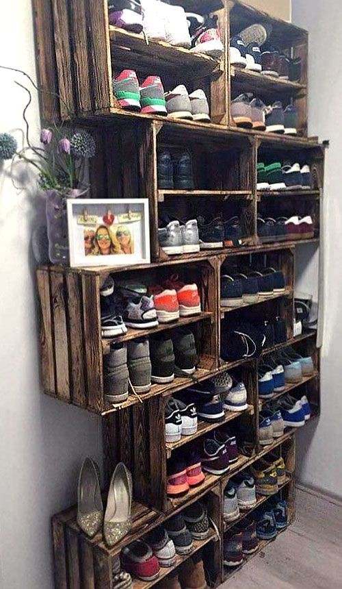 12 idées de rangements à chaussures en palettes 11