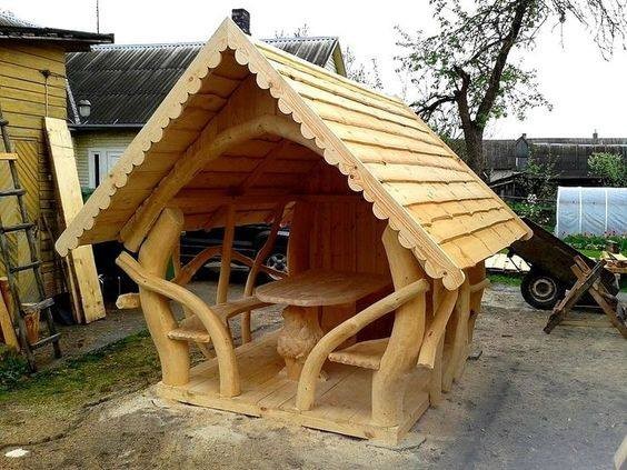 27 idées de gazebos & kiosques de jardin en bois 12