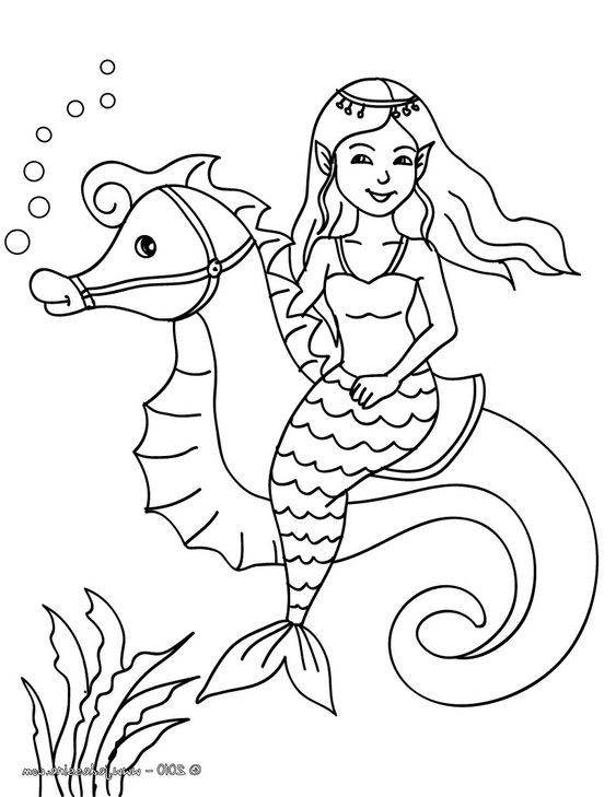 100 Coloriages Sirènes à Imprimer Gratuitement 18