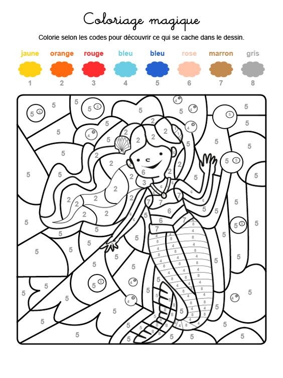 100 Coloriages Sirènes à Imprimer Gratuitement 19