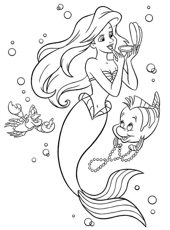 100 Coloriages Sirènes à Imprimer Gratuitement 49