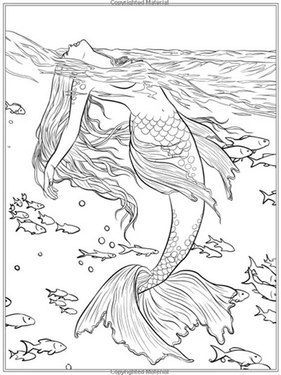 100 Coloriages Sirènes à Imprimer Gratuitement 58