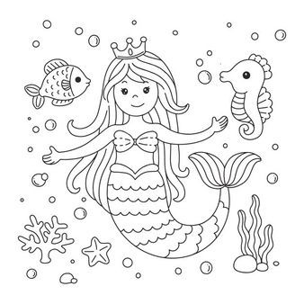 100 Coloriages Sirènes à Imprimer Gratuitement 7