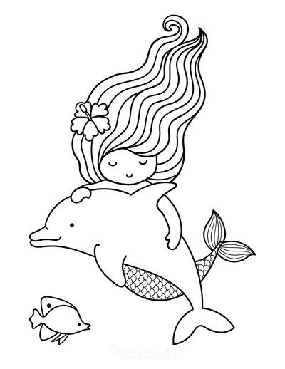 100 Coloriages Sirènes à Imprimer Gratuitement 74