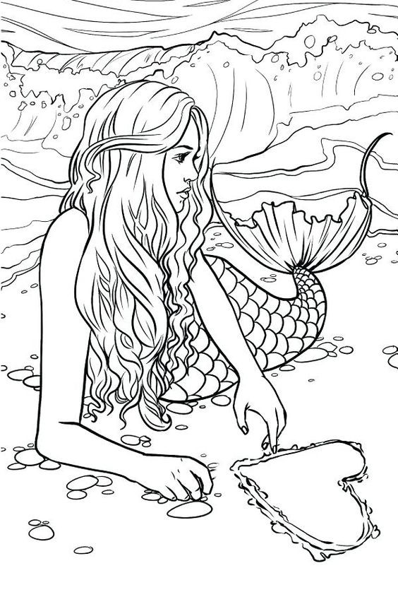 100 Coloriages Sirènes à Imprimer Gratuitement 82