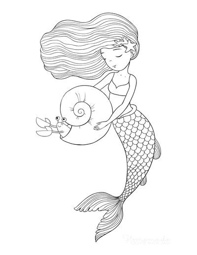 100 Coloriages Sirènes à Imprimer Gratuitement 84