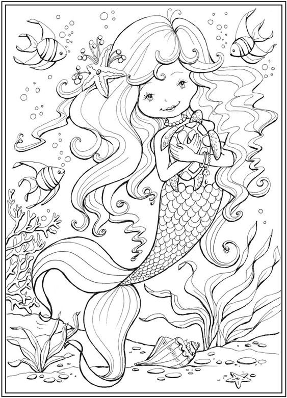 100 Coloriages Sirènes à Imprimer Gratuitement 88