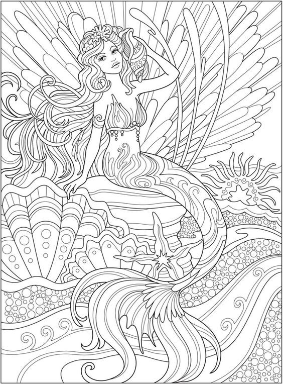 100 Coloriages Sirènes à Imprimer Gratuitement 89