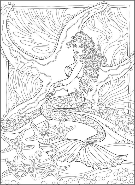 100 Coloriages Sirènes à Imprimer Gratuitement 94