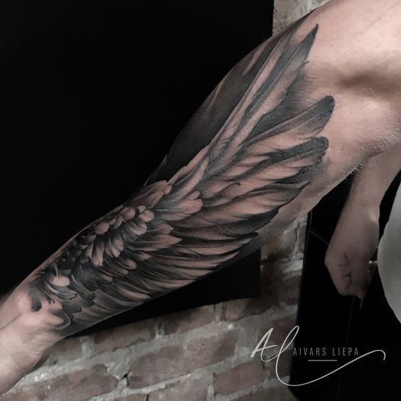 Les 44 plus belles idées de tatouages ailes d'ange 26