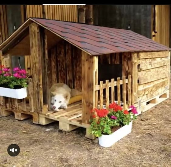 20 cabanes pour chien que vous pouvez faire avec des palettes 12